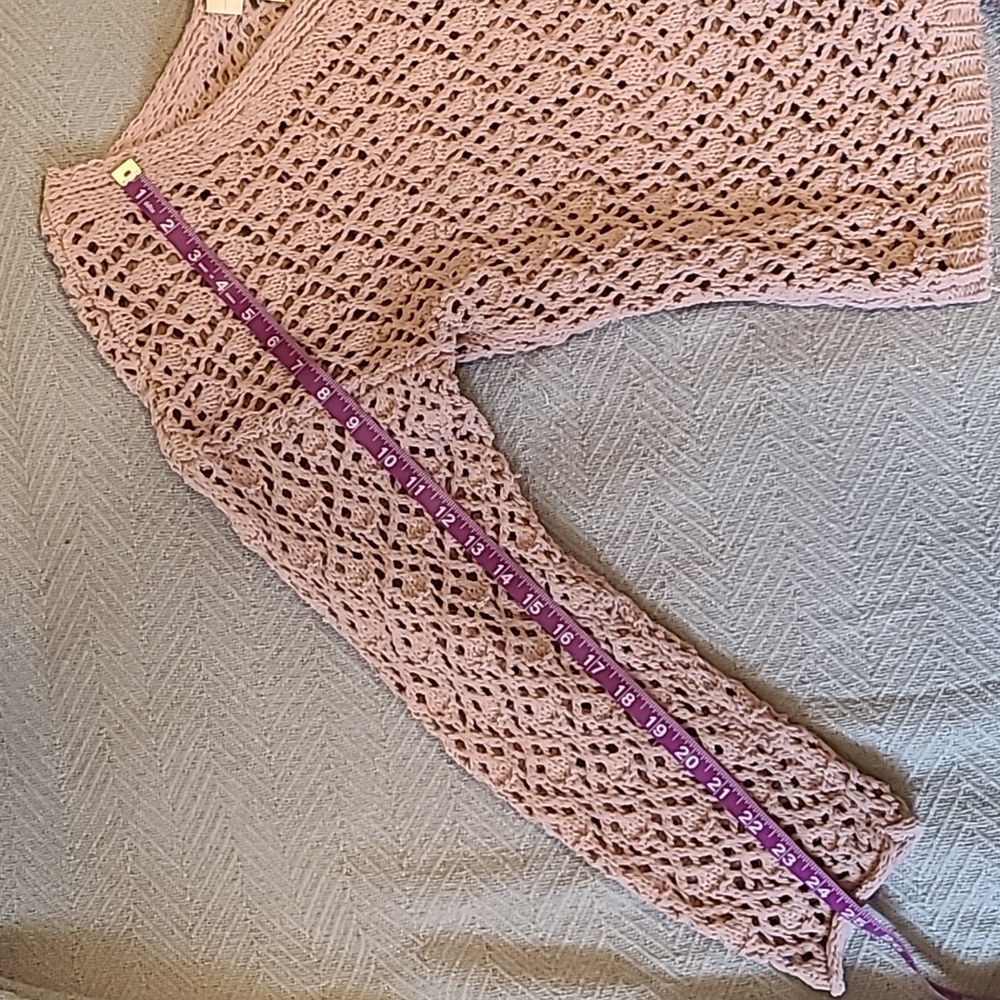 Nicole Miller Artelier pink crochet sweater - Picture 6 of 6